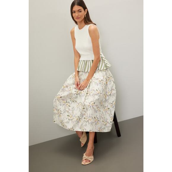 En Saison CeCe Sleeveless Knit Striped Hem Mixed Media Crewneck Top Size Large - Picture 6 of 14